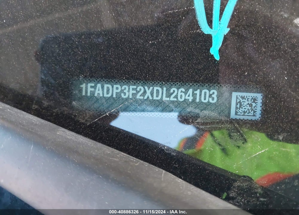 2013 FORD FOCUS VIN: 1FADP3F2XDL264103