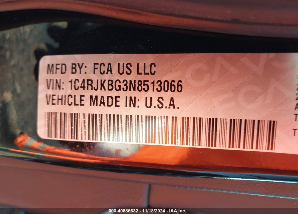2022 JEEP GRAND CHEROKEE L LIMITED 4X4 VIN: 1C4RJKBG3N8513066