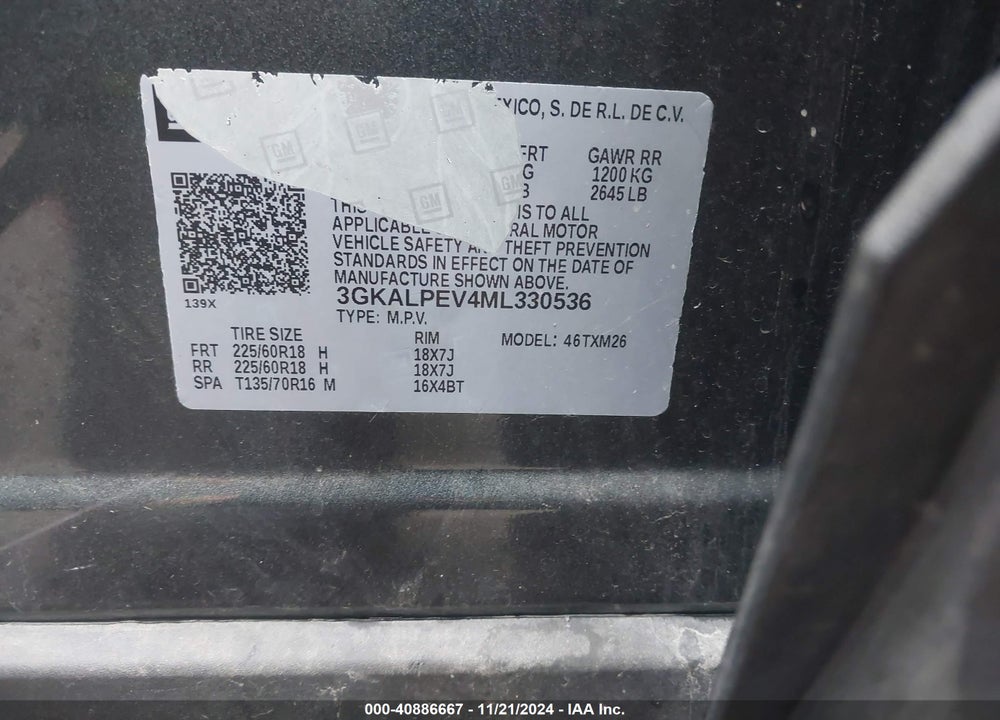 2021 GMC TERRAIN FWD SLT VIN: 3GKALPEV4ML330536