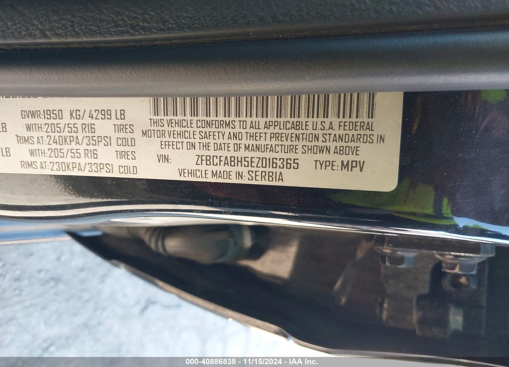 2014 FIAT 500L EASY VIN: ZFBCFABH5EZ016365