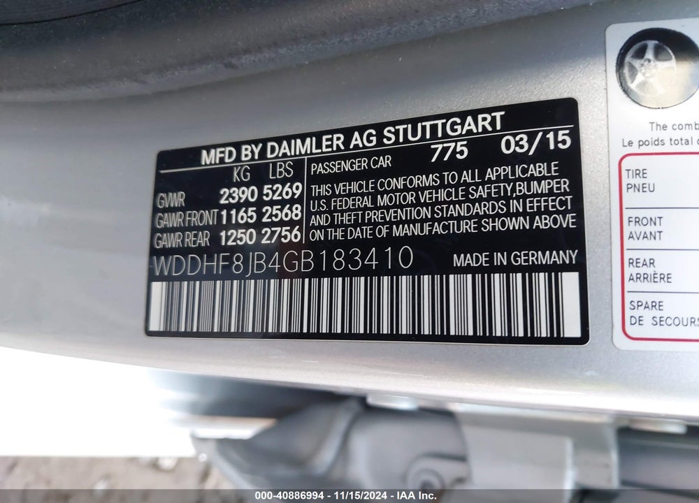 2016 MERCEDES-BENZ E 350 4MATIC VIN: WDDHF8JB4GB183410