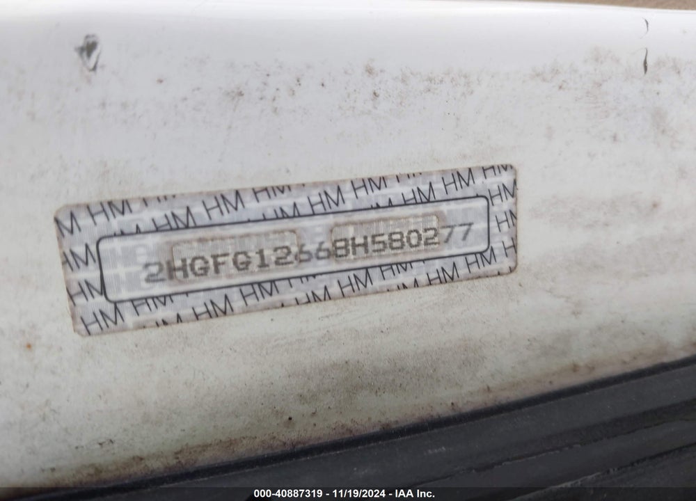 2008 HONDA CIVIC LX VIN: 2HGFG12668H580277
