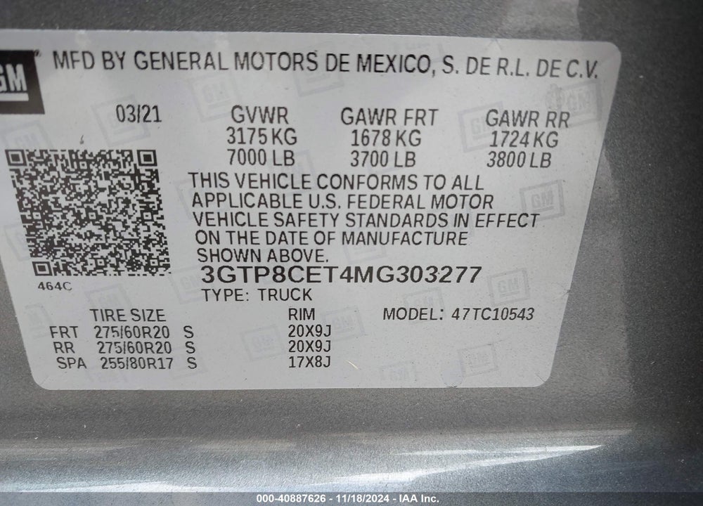 2021 GMC SIERRA 1500 2WD SHORT BOX ELEVATION VIN: 3GTP8CET4MG303277