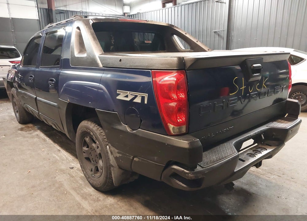 2002 CHEVROLET AVALANCHE 1500 VIN: 3GNEK13T72G122341