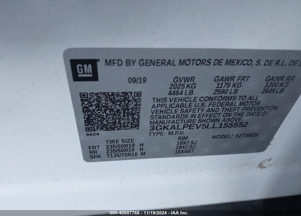 2020 GMC TERRAIN FWD SLT VIN: 3GKALPEV5LL155552