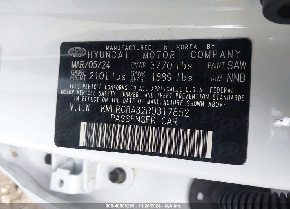 2024 HYUNDAI VENUE SEL VIN: KMHRC8A32RU317852