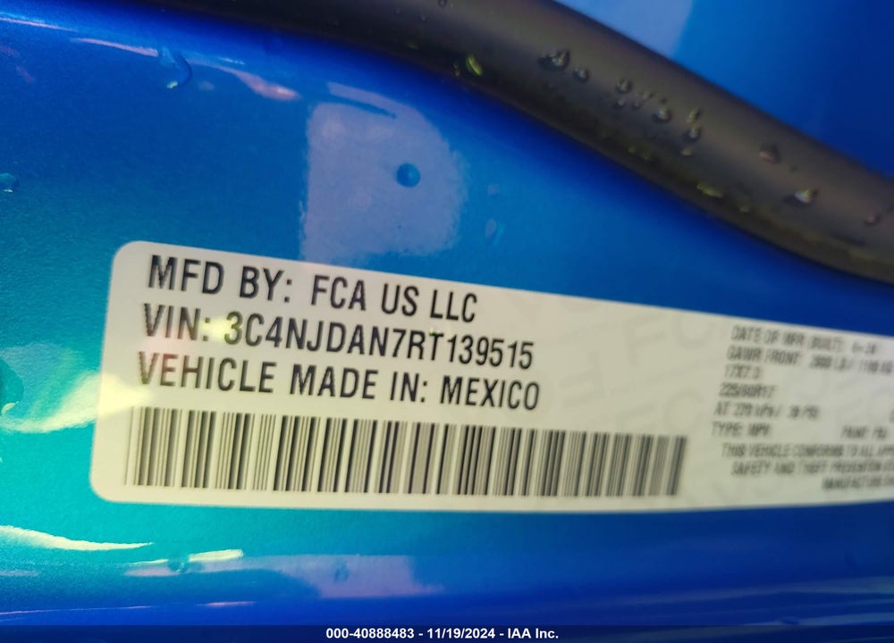 2024 JEEP COMPASS VIN: 3C4NJDAN7RT139515