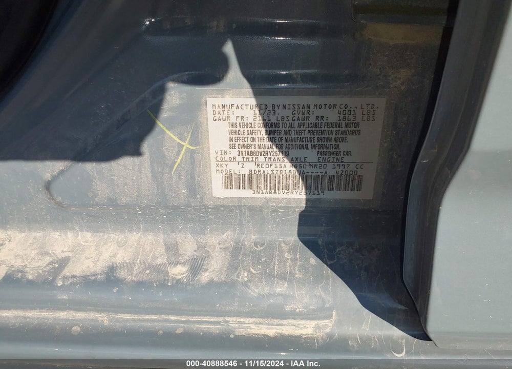 2024 NISSAN SENTRA SR XTRONIC CVT VIN: 3N1AB8DV2RY257119