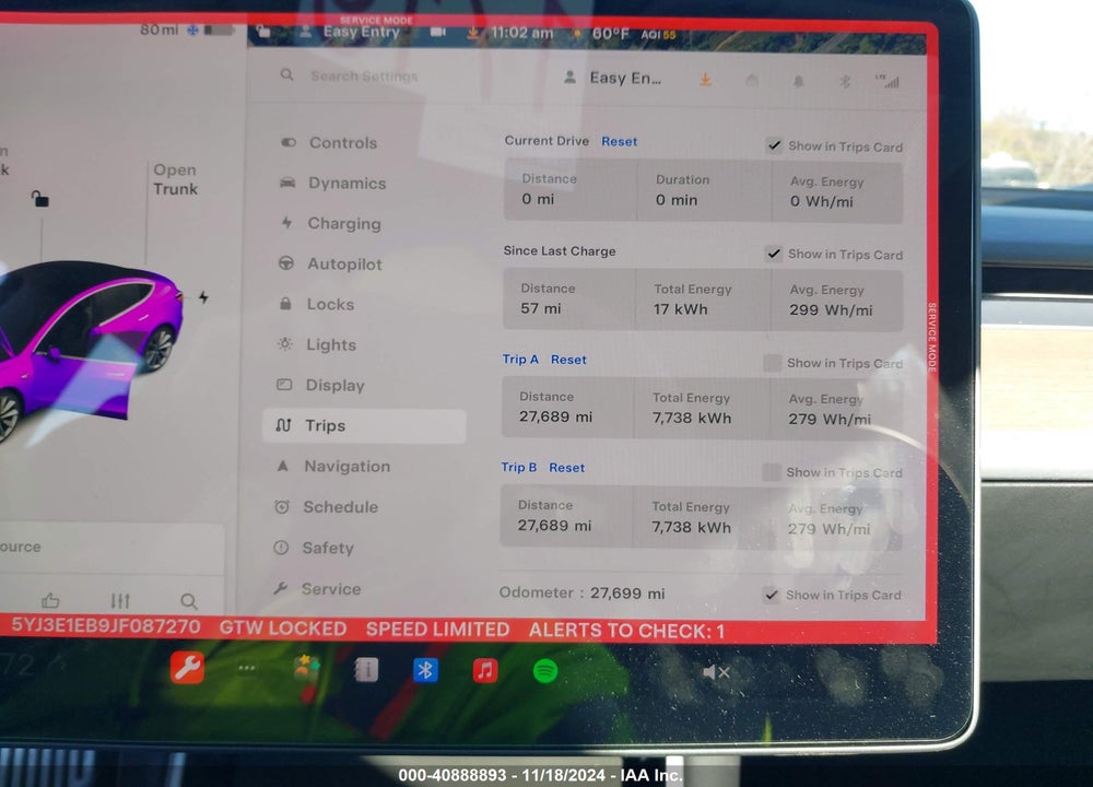 2018 TESLA MODEL 3 LONG RANGE/PERFORMANCE VIN: 5YJ3E1EB9JF087270