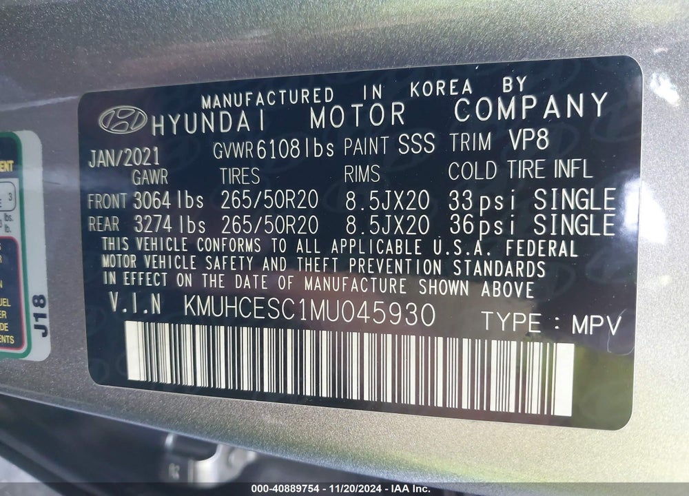 2021 GENESIS GV80 3.5T AWD VIN: KMUHCESC1MU045930