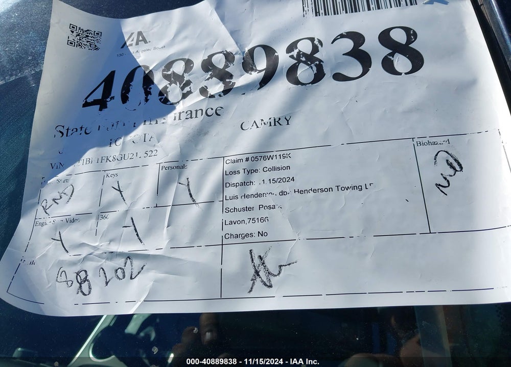 2016 TOYOTA CAMRY SE VIN: 4T1BF1FK8GU212522