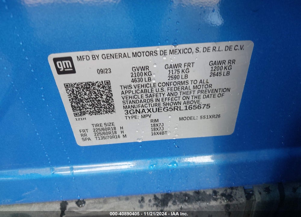 2024 CHEVROLET EQUINOX AWD LT VIN: 3GNAXUEG5RL165675