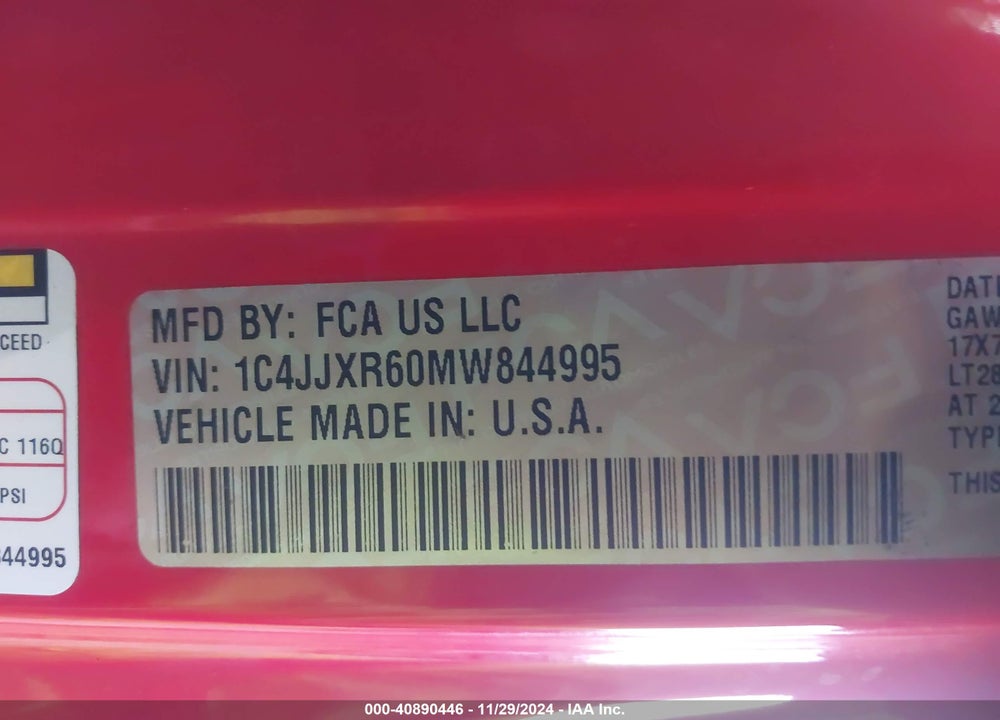 2021 JEEP WRANGLER 4XE UNLIMITED RUBICON 4X4 VIN: 1C4JJXR60MW844995