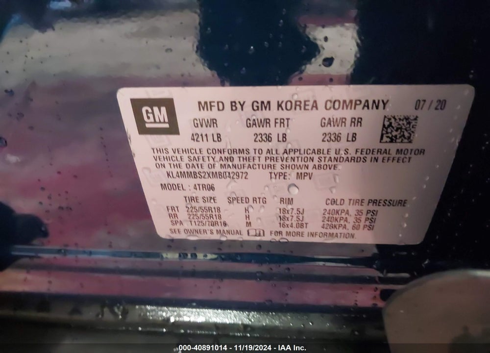2021 BUICK ENCORE GX FWD PREFERRED VIN: KL4MMBS2XMB042972