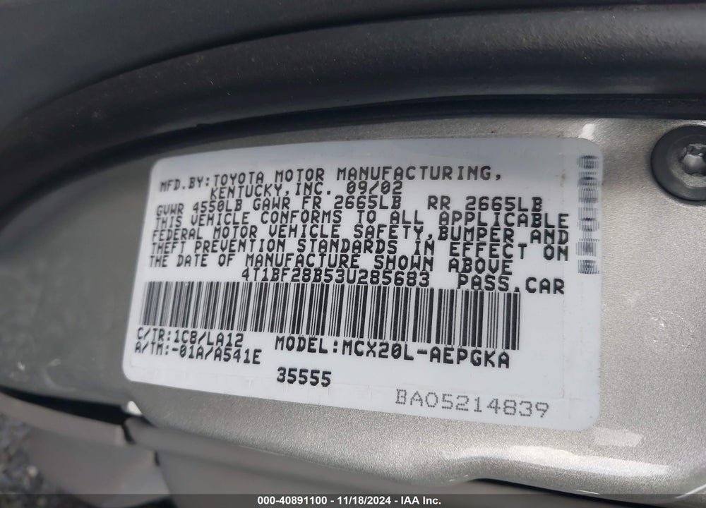2003 TOYOTA AVALON XLS VIN: 4T1BF28B53U285683