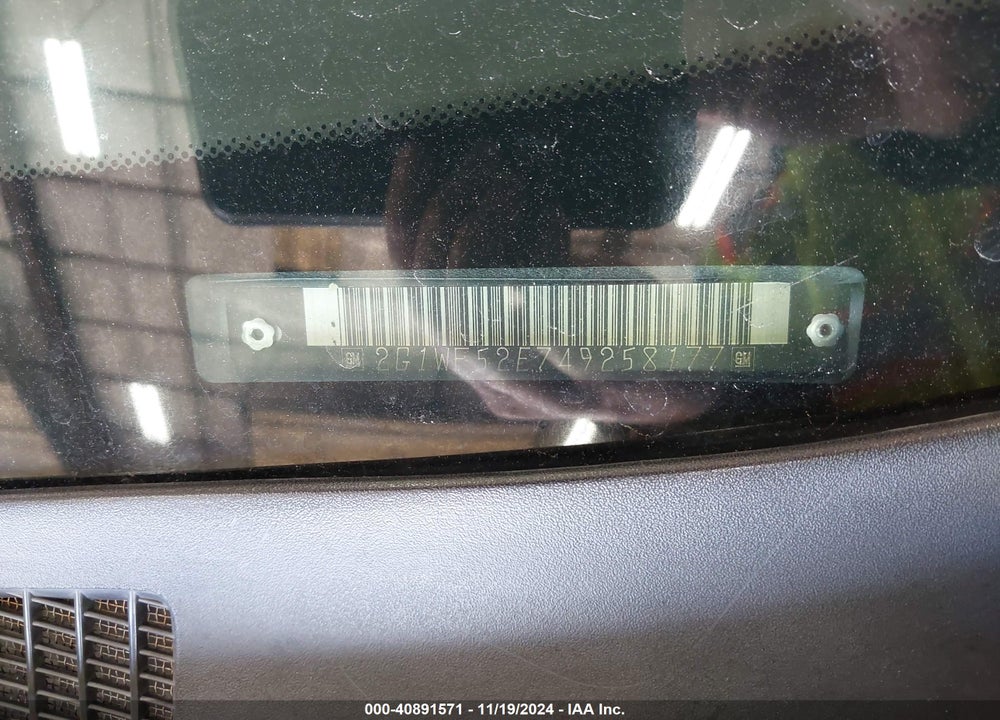 2004 CHEVROLET IMPALA VIN: 2G1WF52E749258177