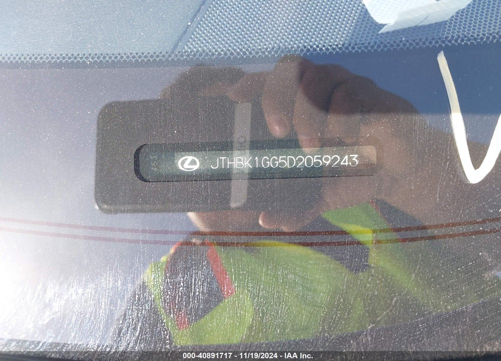 2013 LEXUS ES 350 VIN: JTHBK1GG5D2059243