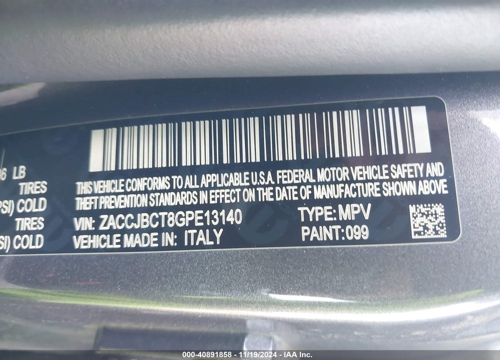 2016 JEEP RENEGADE TRAILHAWK VIN: ZACCJBCT8GPE13140