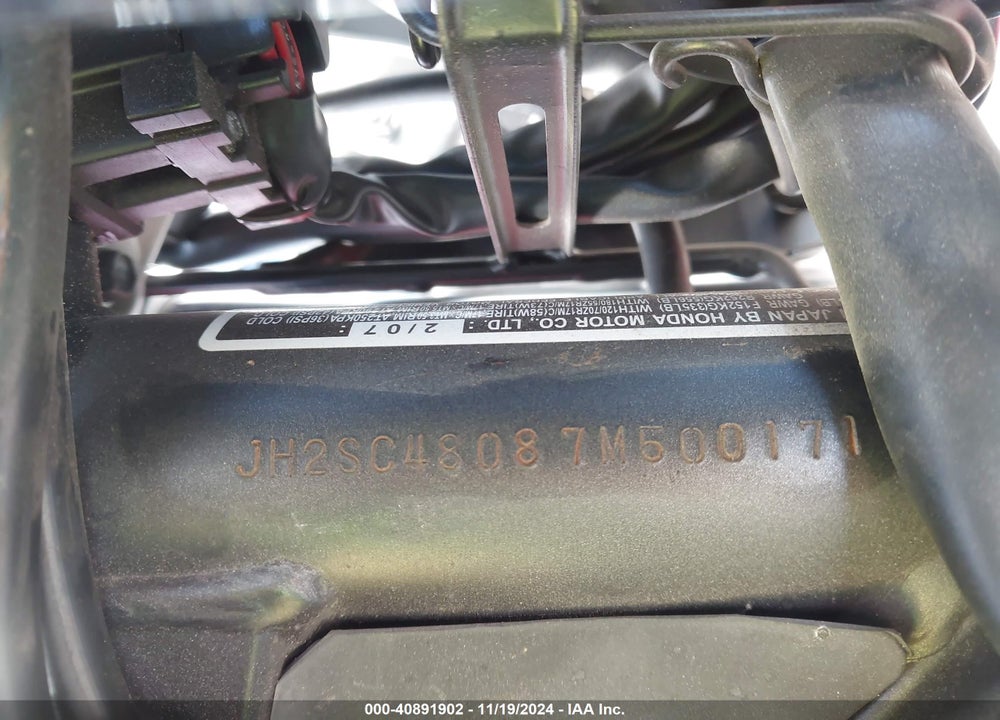 2007 HONDA CB900 F VIN: JH2SC48087M500171