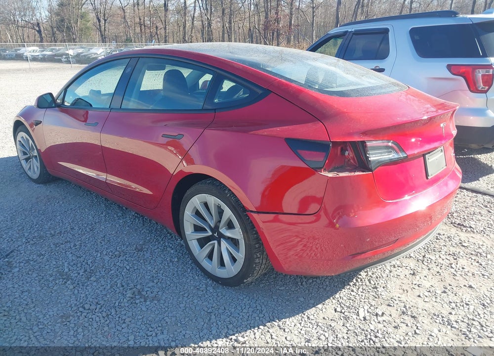 2022 TESLA MODEL 3 LONG RANGE DUAL MOTOR ALL-WHEEL DRIVE VIN: 5YJ3E1EB3NF187015