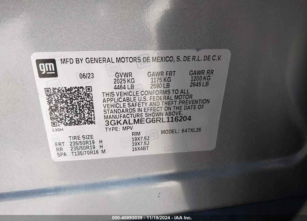 2024 GMC TERRAIN FWD SLE VIN: 3GKALMEG6RL116204