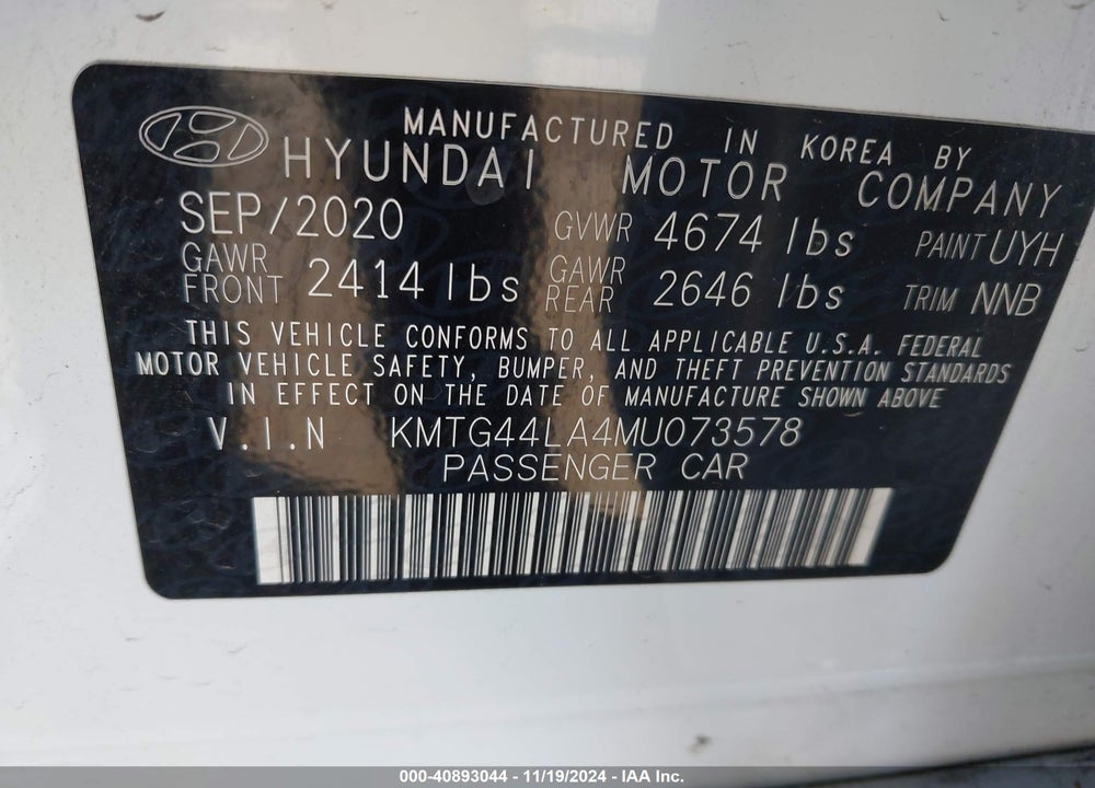 2021 GENESIS G70 2.0T VIN: KMTG44LA4MU073578