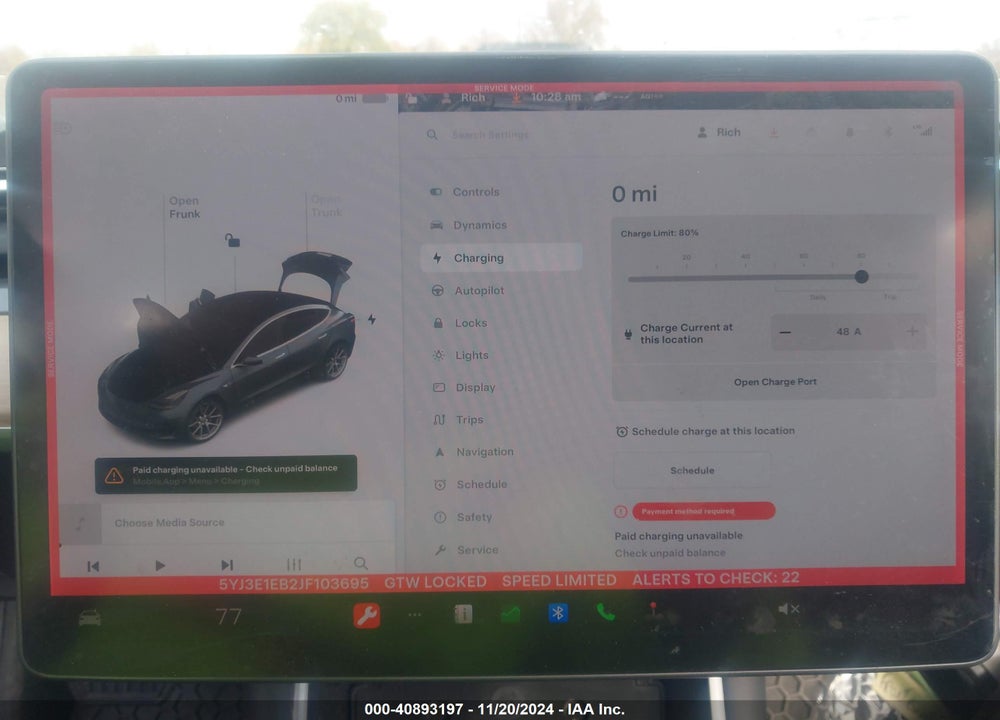 2018 TESLA MODEL 3 LONG RANGE/PERFORMANCE VIN: 5YJ3E1EB2JF103695