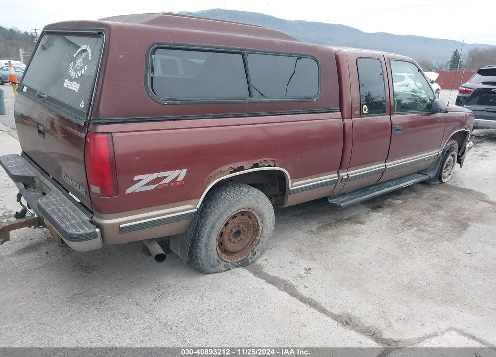 1998 CHEVROLET K1500 FLEETSIDE VIN: 2GCEK19RXW1107660