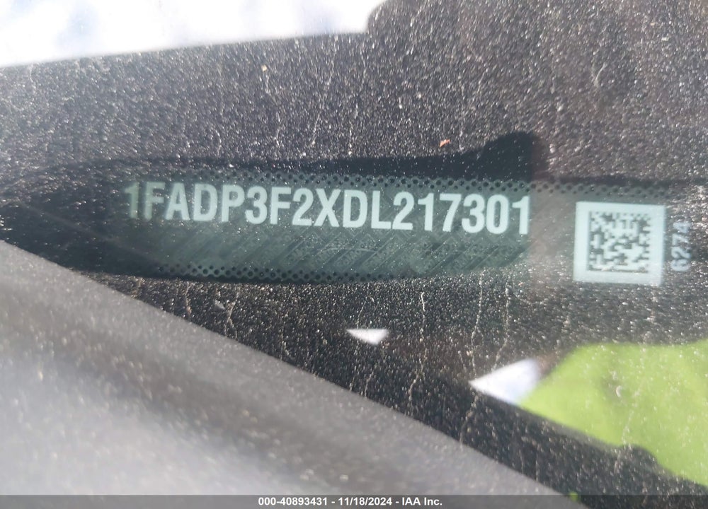 2013 FORD FOCUS SE VIN: 1FADP3F2XDL217301