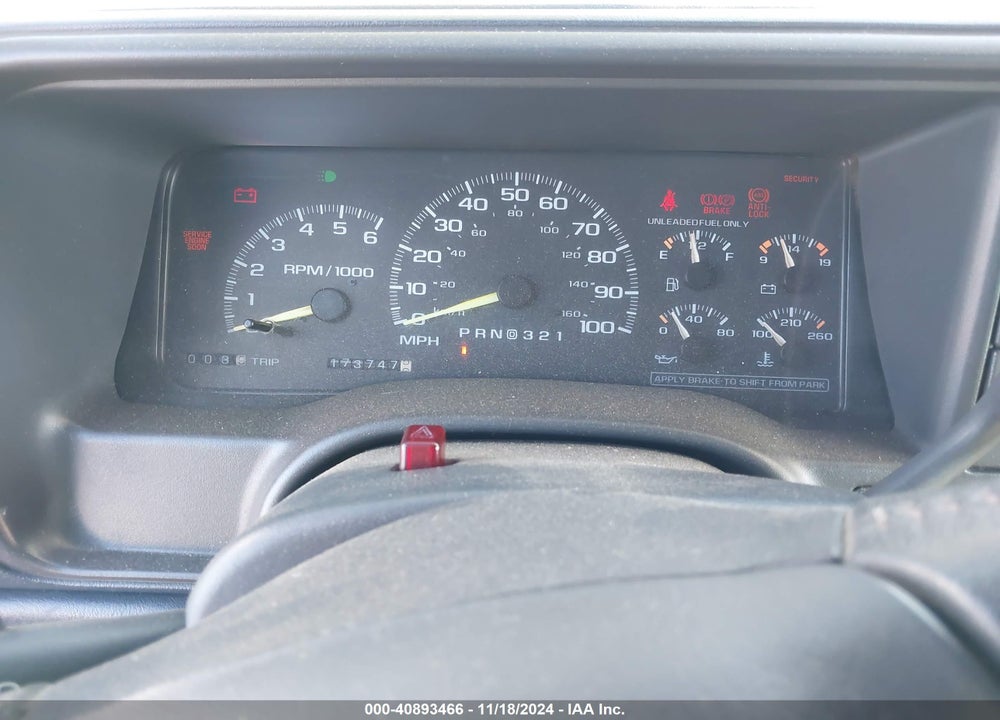 1998 CHEVROLET K1500 FLEETSIDE VIN: 2GCEK19R6W1175177