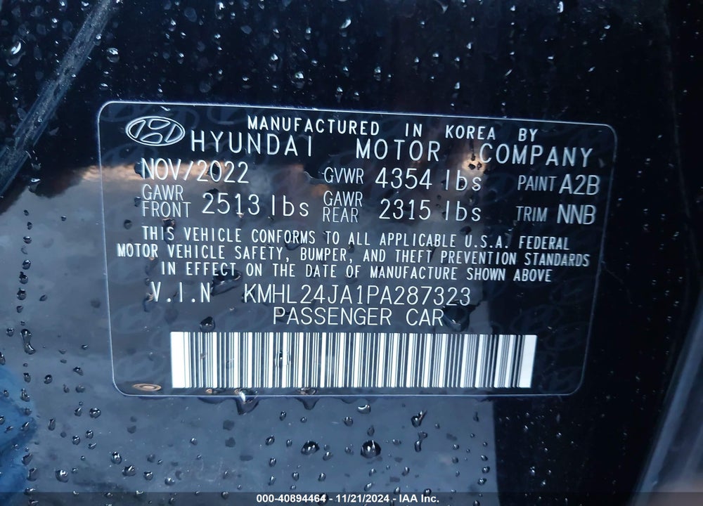 2023 HYUNDAI SONATA SE VIN: KMHL24JA1PA287323