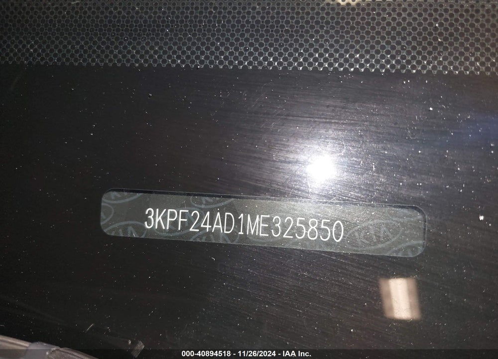 2021 KIA FORTE LXS VIN: 3KPF24AD1ME325850