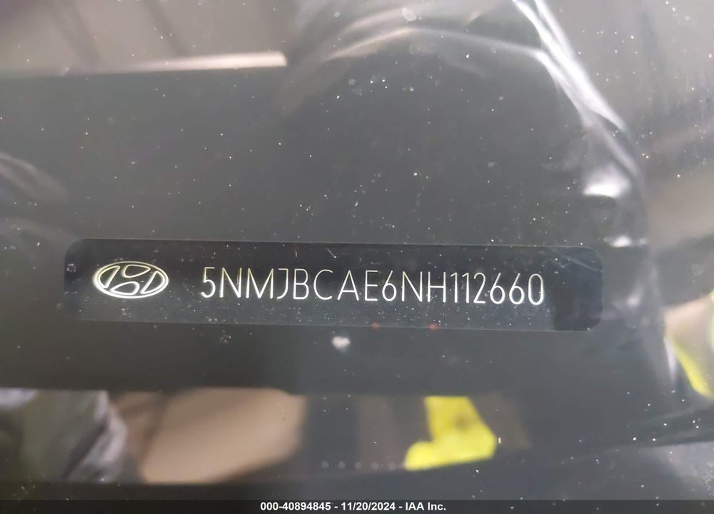 2022 HYUNDAI TUCSON SEL VIN: 5NMJBCAE6NH112660