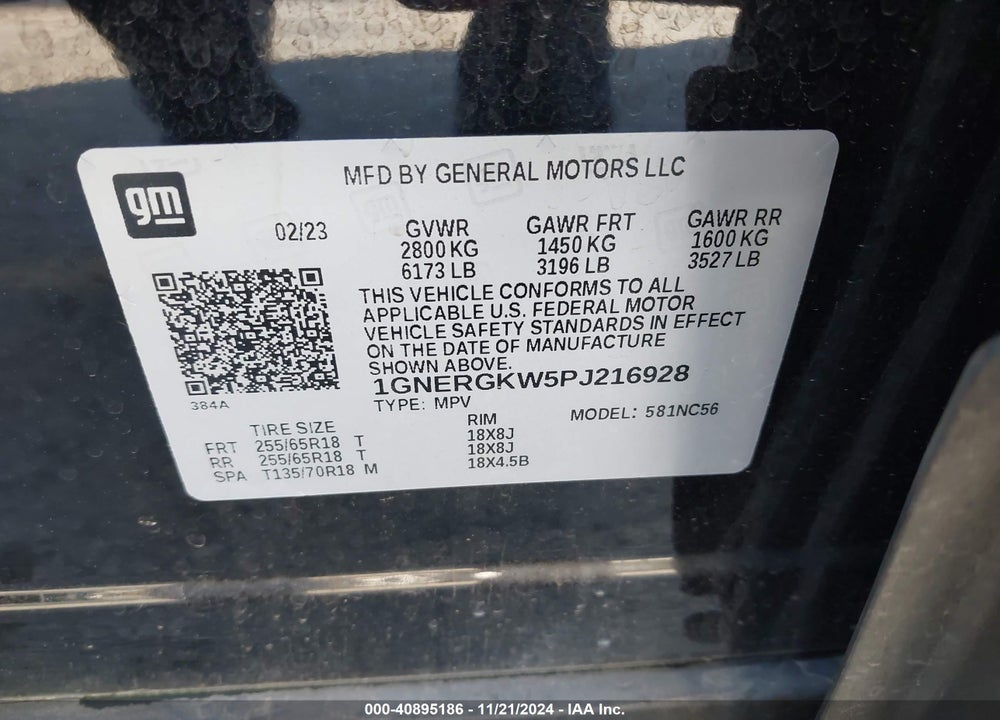 2023 CHEVROLET TRAVERSE FWD LT CLOTH VIN: 1GNERGKW5PJ216928