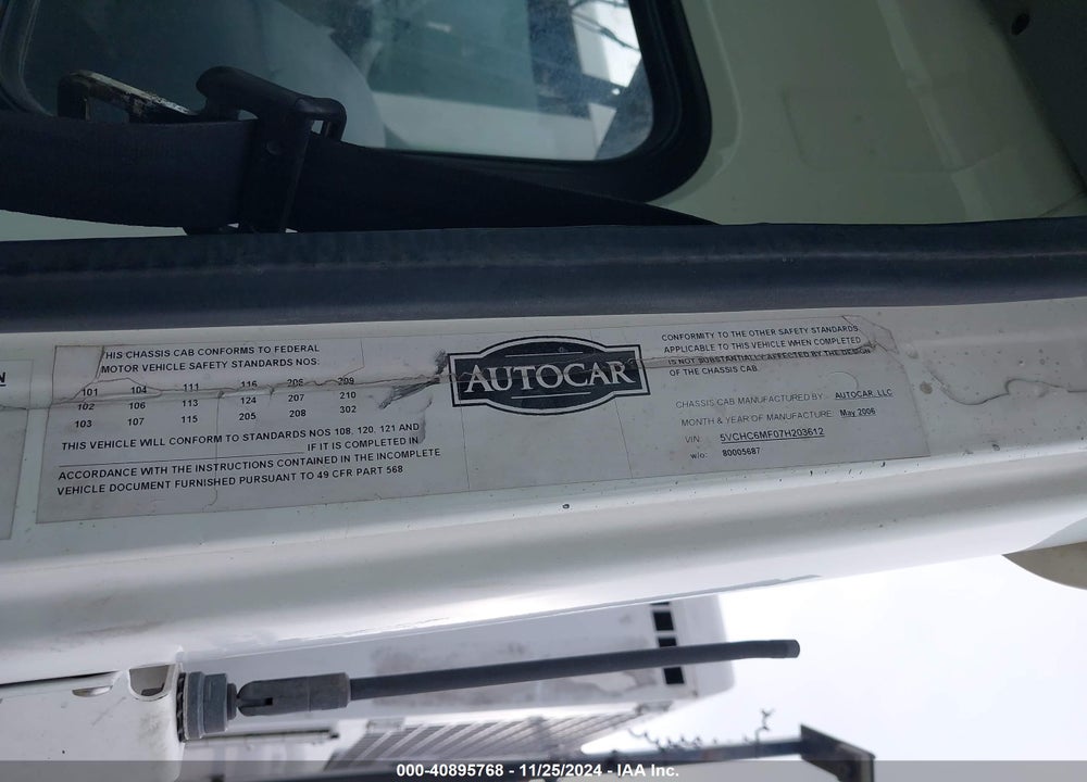 2007 AUTOCAR LLC XPEDITOR WXLL VIN: 5VCHC6MF07H203612
