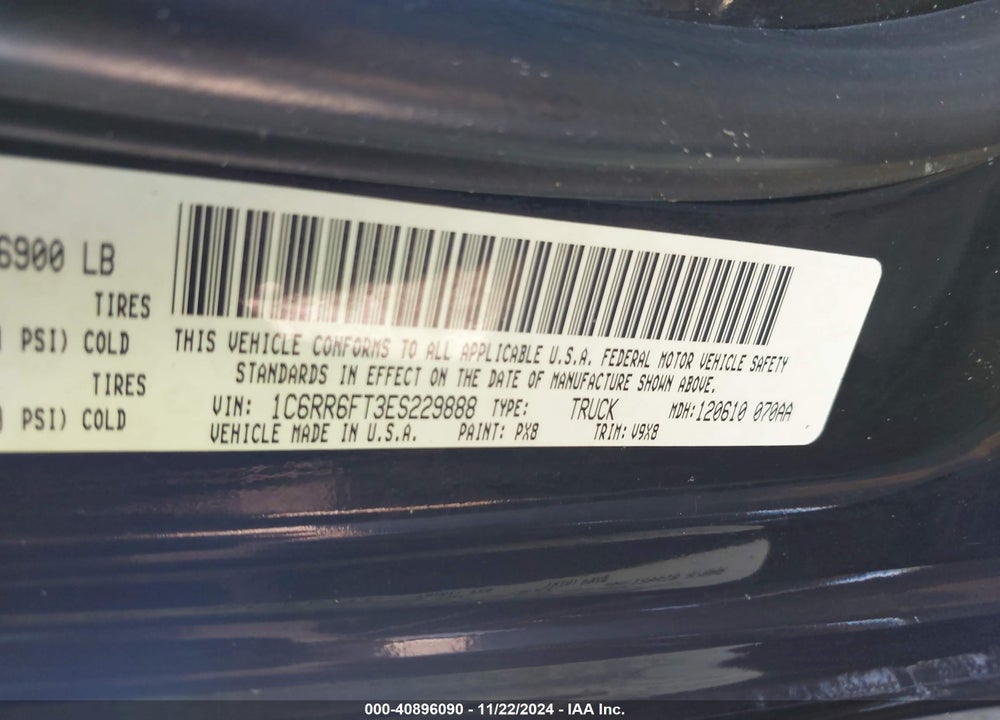 2014 RAM 1500 VIN: 1C6RR6FT3ES229888