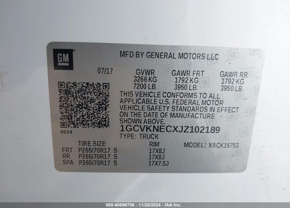 2018 CHEVROLET SILVERADO 1500 LS VIN: 1GCVKNECXJZ102189