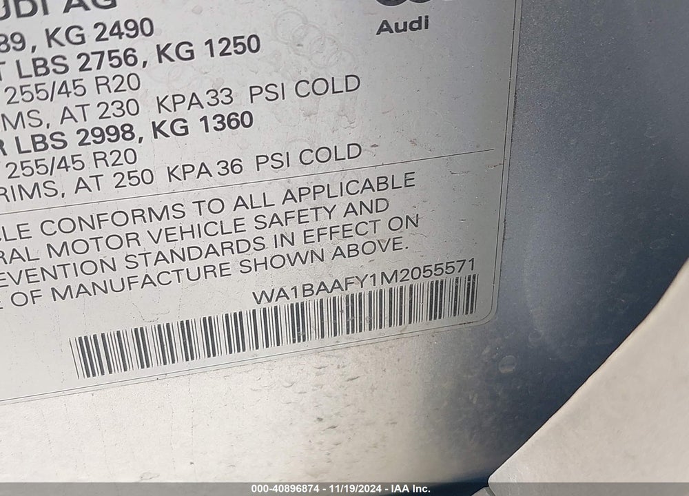 2021 AUDI Q5 PREMIUM PLUS 45 TFSI QUATTRO S TRONIC VIN: WA1BAAFY1M2055571