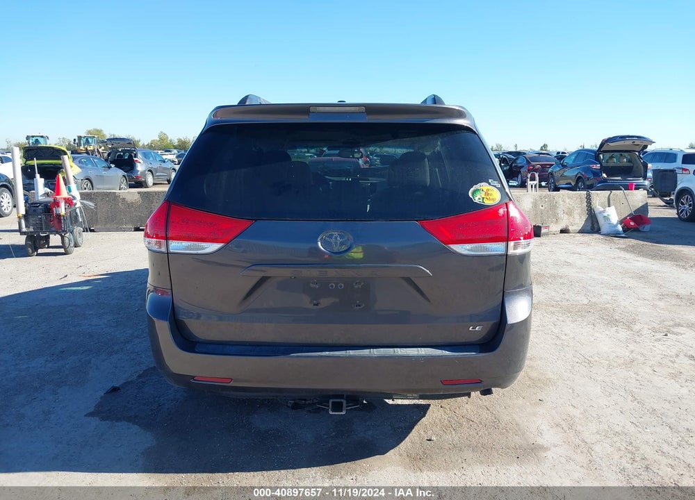 2012 TOYOTA SIENNA LE V6 8 PASSENGER VIN: 5TDKK3DC6CS253592
