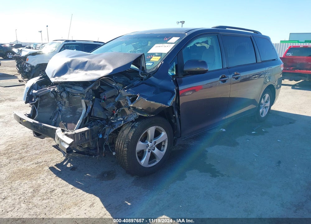 2012 TOYOTA SIENNA LE V6 8 PASSENGER VIN: 5TDKK3DC6CS253592