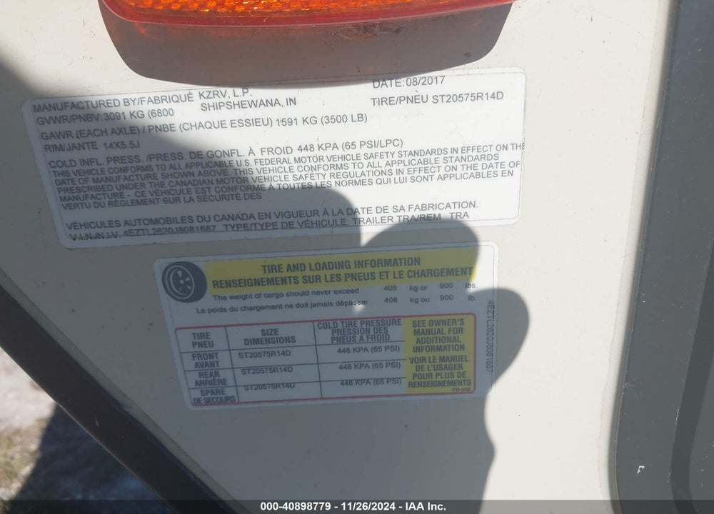 2018 FABRIQUE CONNECT VIN: 4EZTL2620J8081687