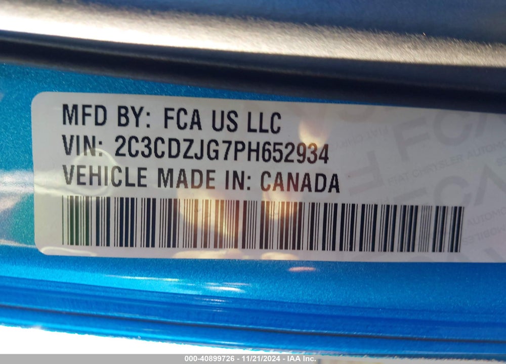 2023 DODGE CHALLENGER GT VIN: 2C3CDZJG7PH652934