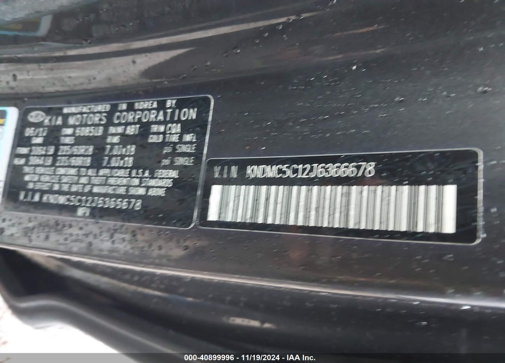 2018 KIA SEDONA SX VIN: KNDMC5C12J6366678