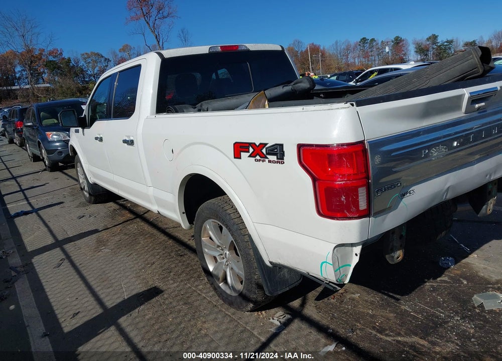 2020 FORD F-150 PLATINUM VIN: 1FTFW1E4XLFA87160