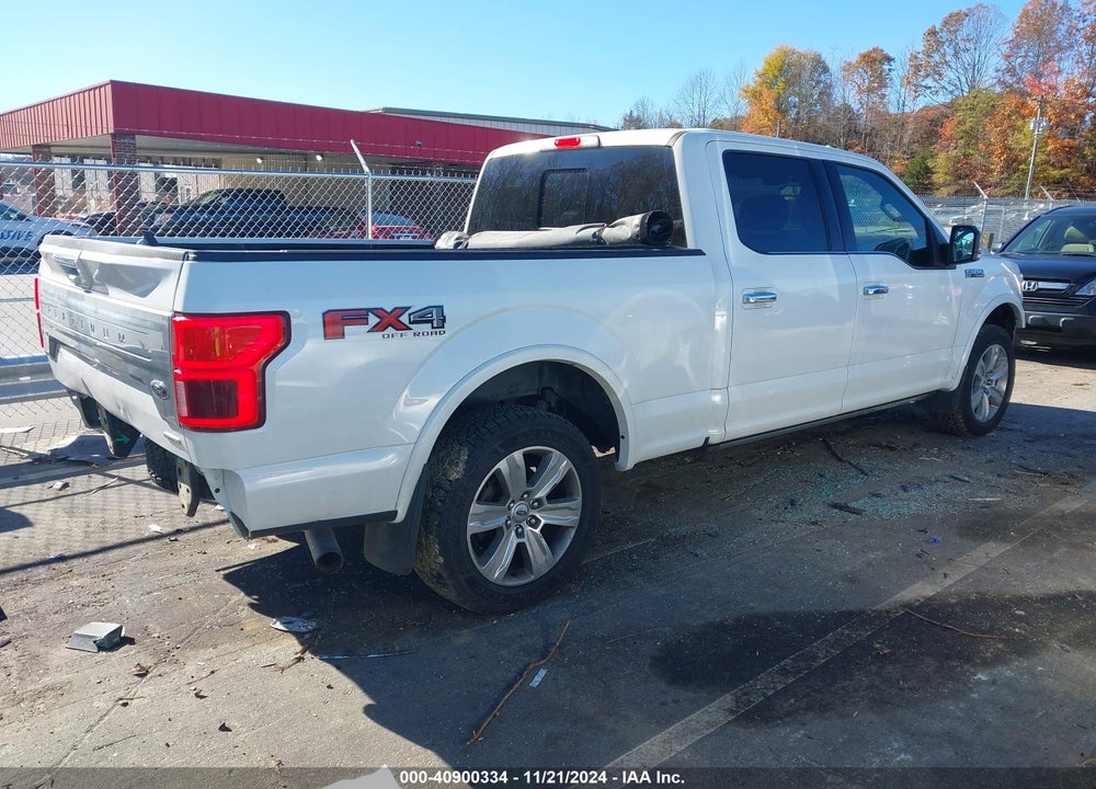 2020 FORD F-150 PLATINUM VIN: 1FTFW1E4XLFA87160