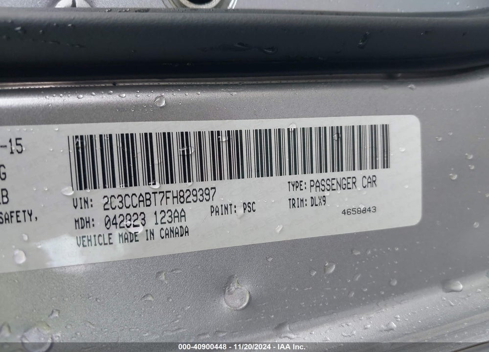 2015 CHRYSLER 300 300S VIN: 2C3CCABT7FH829397