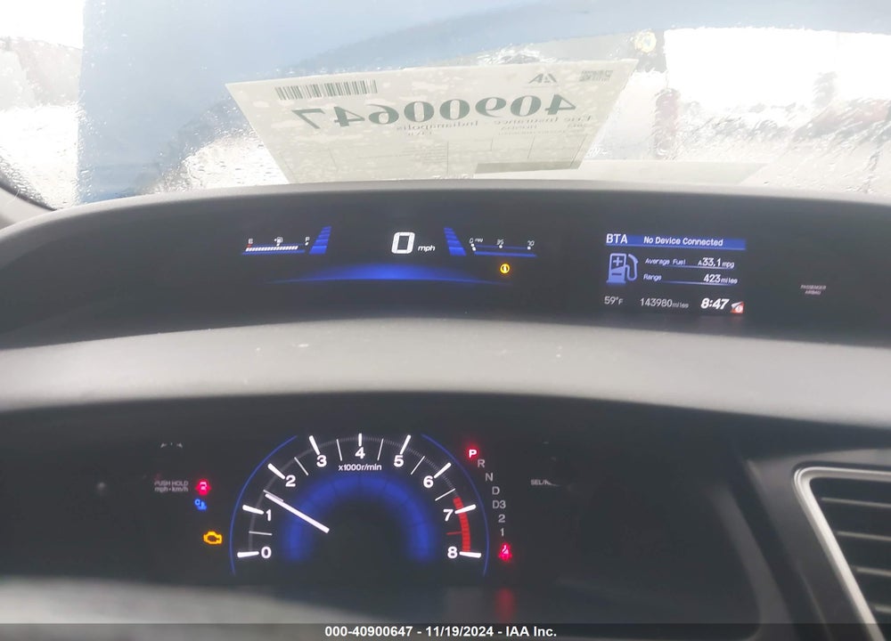 2013 HONDA CIVIC LX VIN: 19XFB2F58DE064321