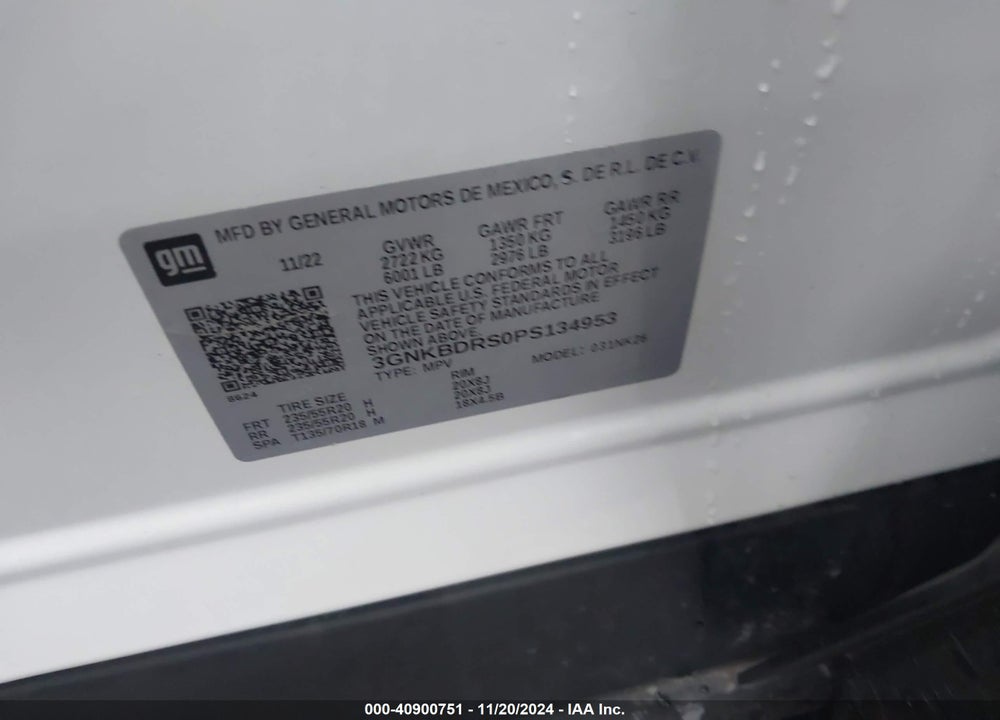 2023 CHEVROLET BLAZER FWD 3LT VIN: 3GNKBDRS0PS134953