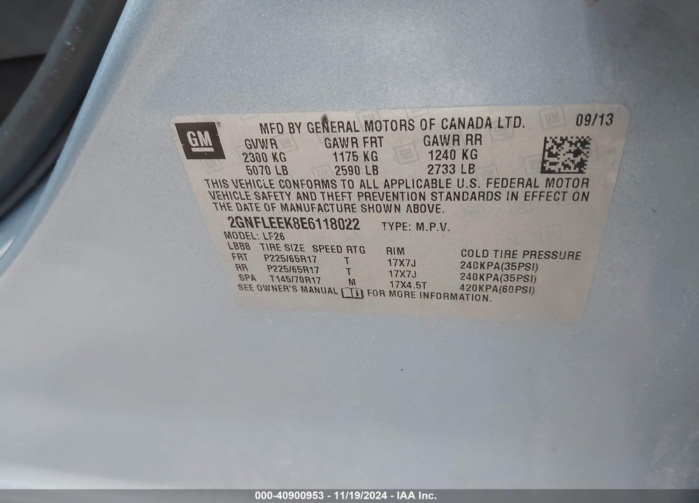 2014 CHEVROLET EQUINOX LS VIN: 2GNFLEEK8E6118022