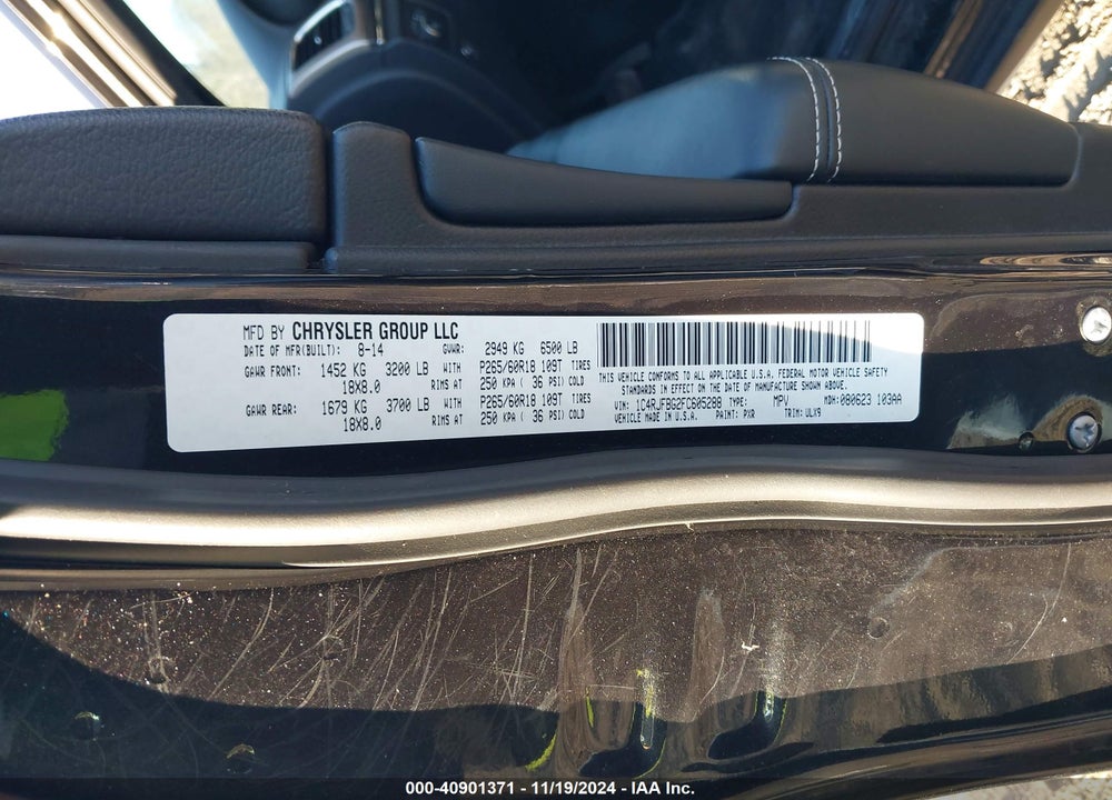 2015 JEEP GRAND CHEROKEE LIMITED VIN: 1C4RJFBG2FC605288